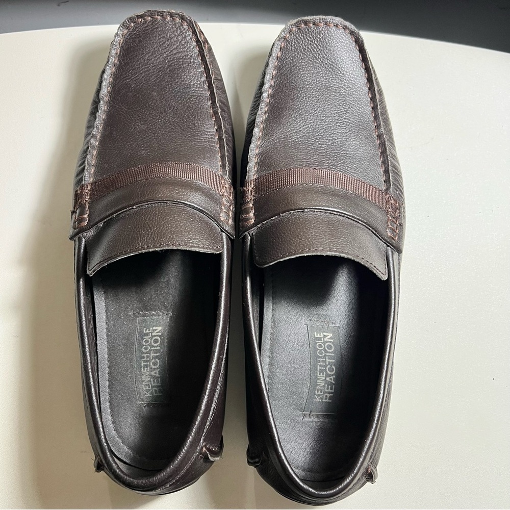 Kenneth Cole Reaction Brown Leather Slip-On Loafers